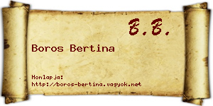 Boros Bertina névjegykártya